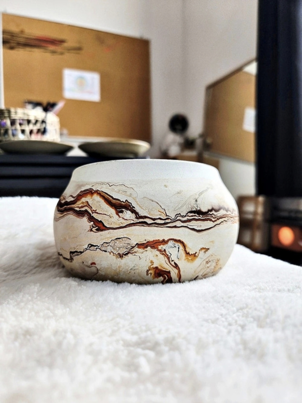 Vintage | Nemadji Pottery Marbled Ceramic Vessel